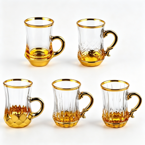 Luxury Turkish Style Gold Rim Glass