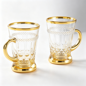 Middle East Embossed Glass Tea Cup