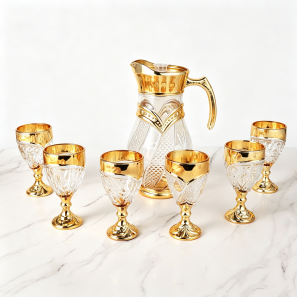 Gold & Silver Plated Glass Beverage Collection