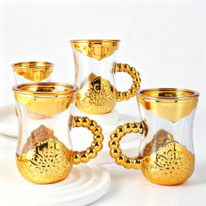 Luxury European Retro Enamel Glass Cup Collection